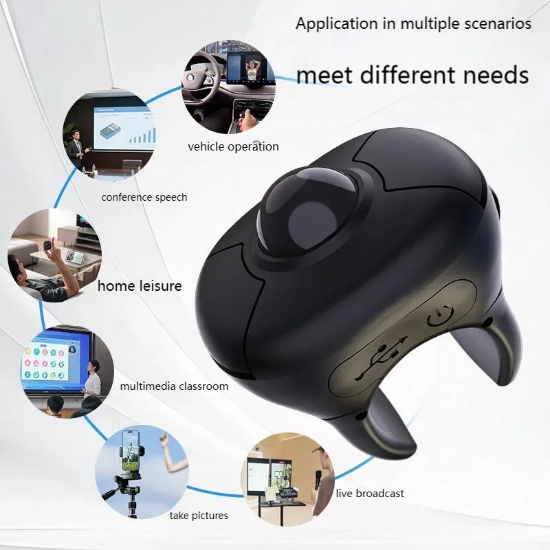 كرة التتبع ماوس حلقي لاسلكي 2.4G بلوتوث وضع مزدوج قصير فيديو صفحة الكتاب الإلكتروني التقليب ماوس هوائي للكمبيوتر اللوحي iOS السيارة الذكية PPT #2