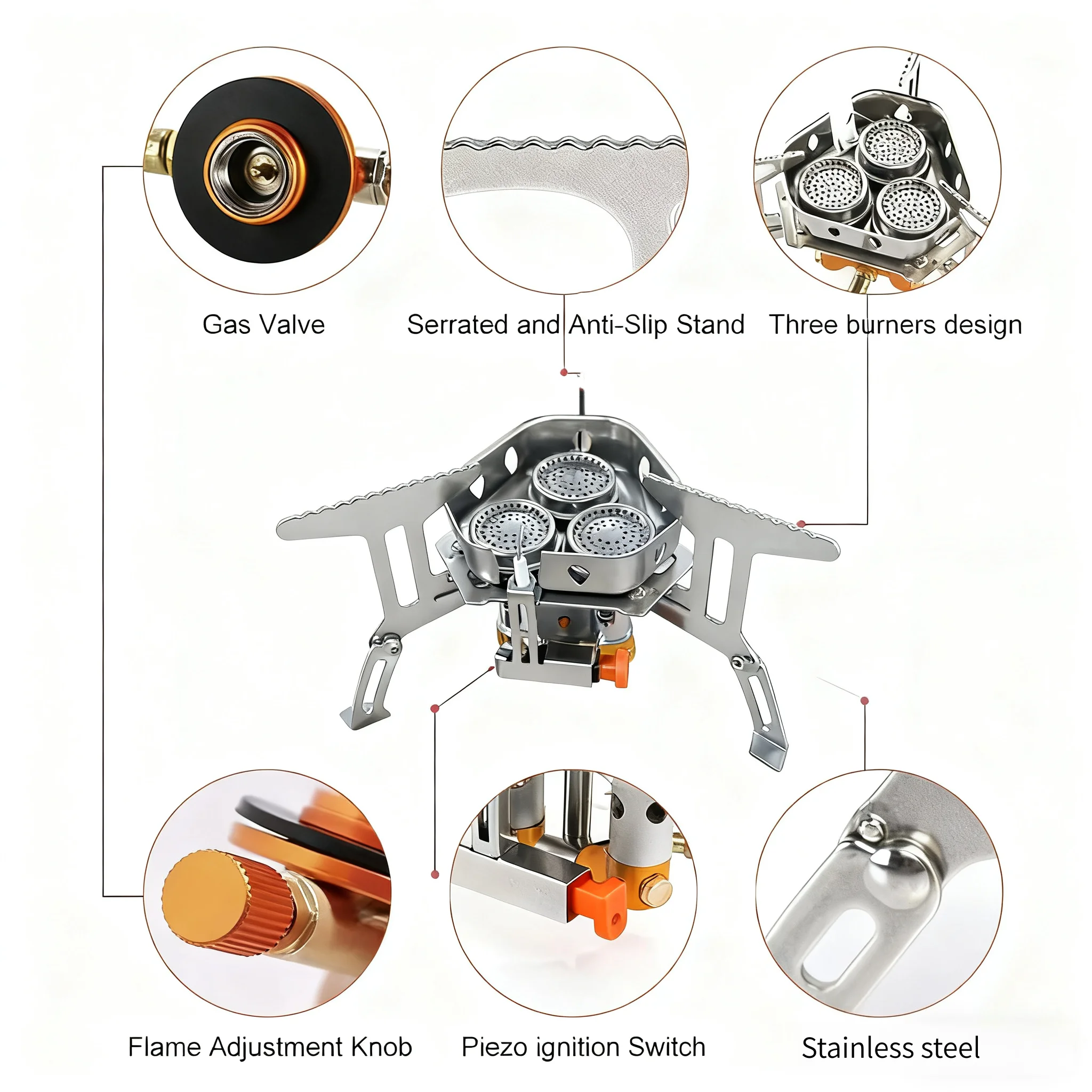 Outdoor Gas Brenner Winddicht Camping Herd Tragbare Falten Ultraleicht Split Feuerzeug Tourist Ausrüstung Für Camping Wandern