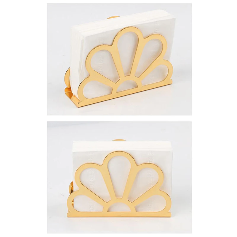 Gold-plated square stainless steel napkin holder, towel holder, creativenapkin holder, western restaurant vertical tissue holder