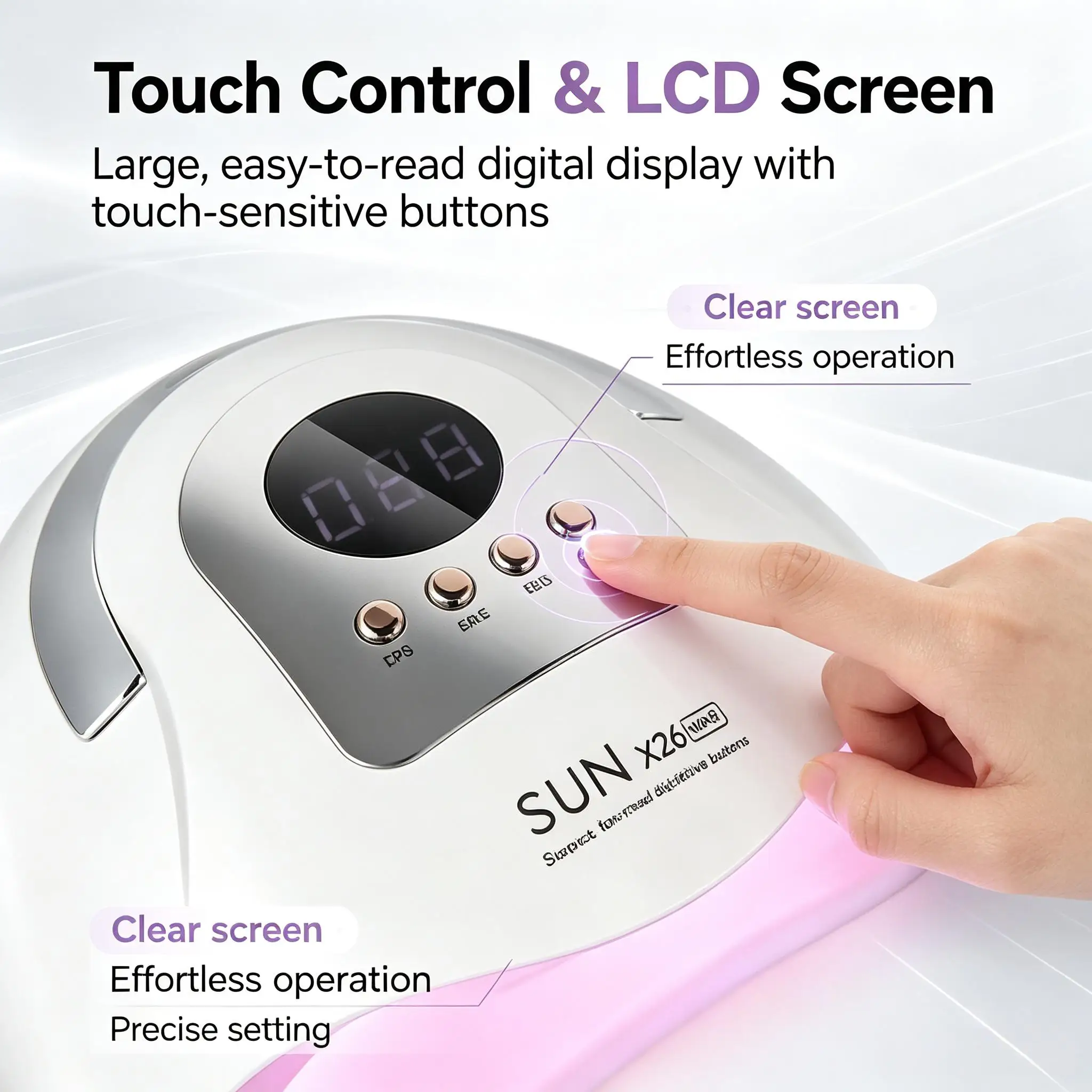 Portable UV LED Nail Lamp Smart Sensor Professional Gel Polish Dryer Touch Control Timer Painless Mode Home Salon Use
