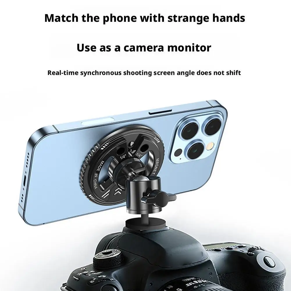 

Для Magsafe Магнитная всасывающая головка 1/4 Интерфейс Холодная камера Держатель Телефон Карданный подвес Расширение рота I9X7