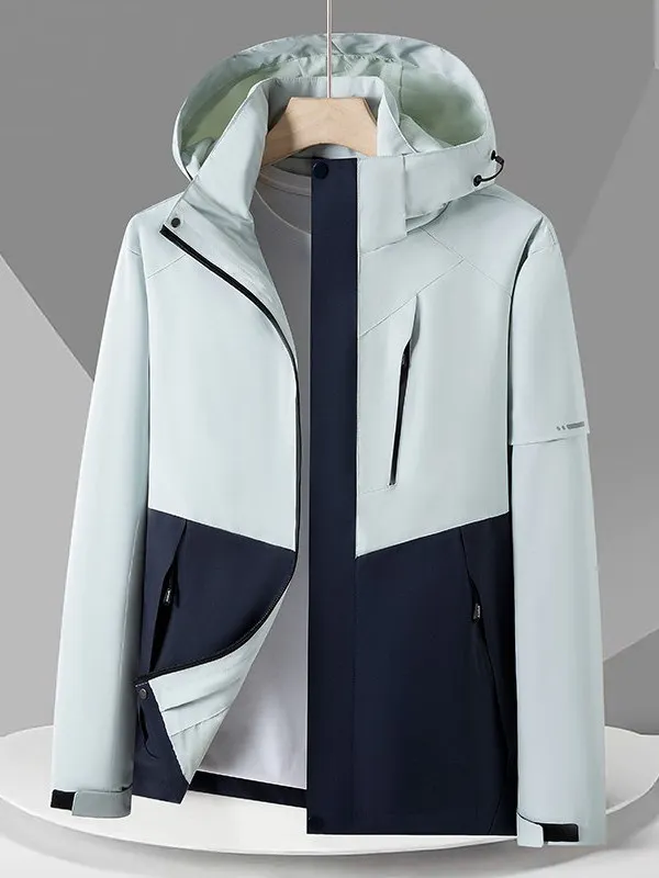 

Мужская уличная куртка Vancl, весна-лето, Новое поступление, цветная блузка, футболка, свободная посадка, длинное пальто средней длины с капюшоном све