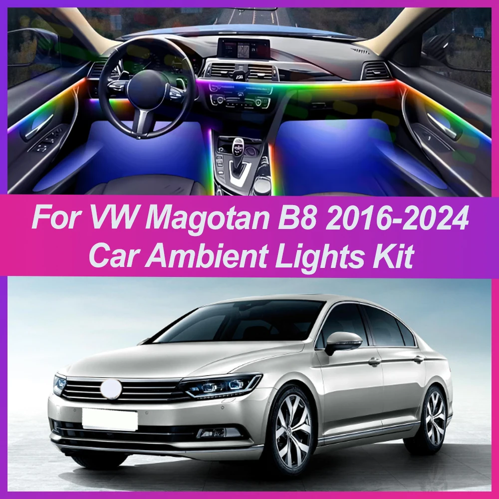 

Led Car Ambient Lights RGB Acrylic Strips Control By App Symphony LED Streamer Interior Strip For VW Magotan B8 2016-2024