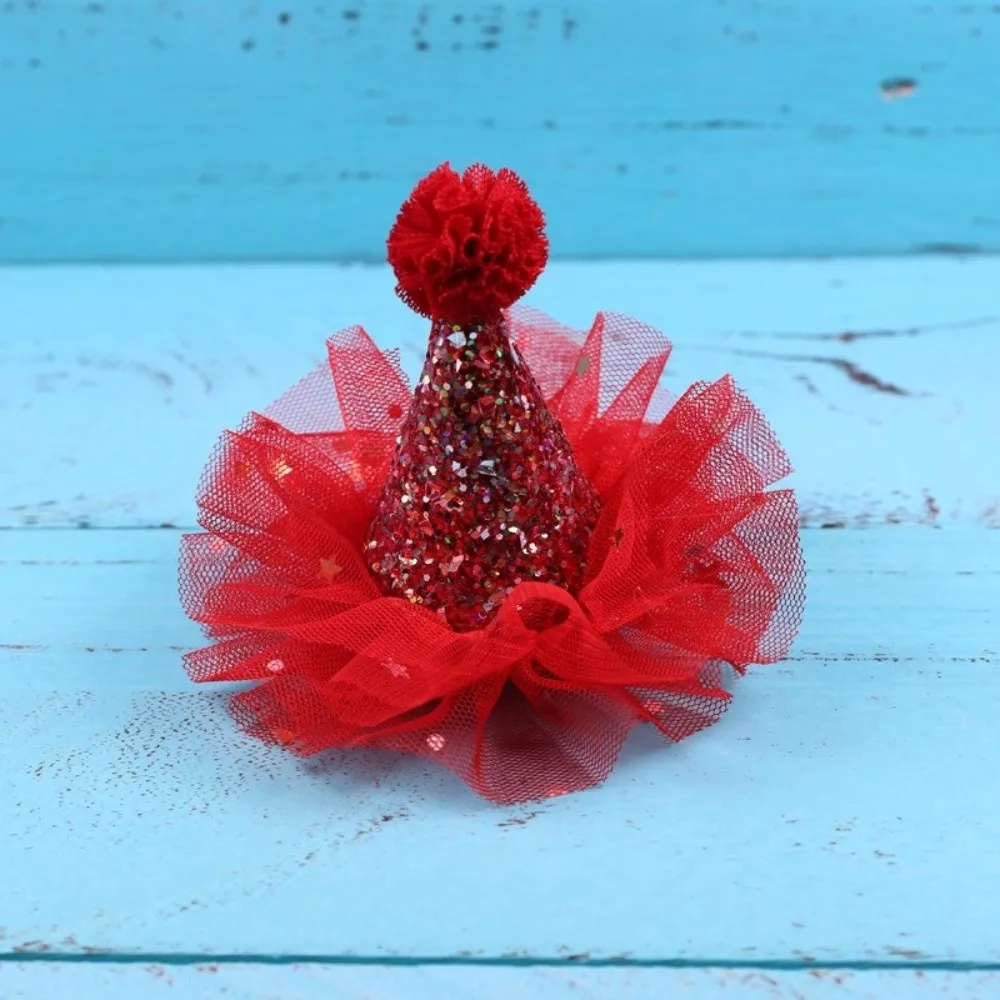 New Glitter Birthday Hat Hair Accessories Colorful Lace Headband Sparkling Sequin Hairclip Party Hat Birthday Party Props