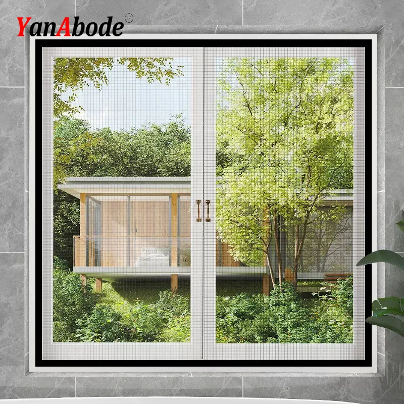 

YanAbode Black Customizable Size Mosquito Net Window Screen Mesh Invisible Tulle Breathable Fiberglass Mosquito and Fly Screen