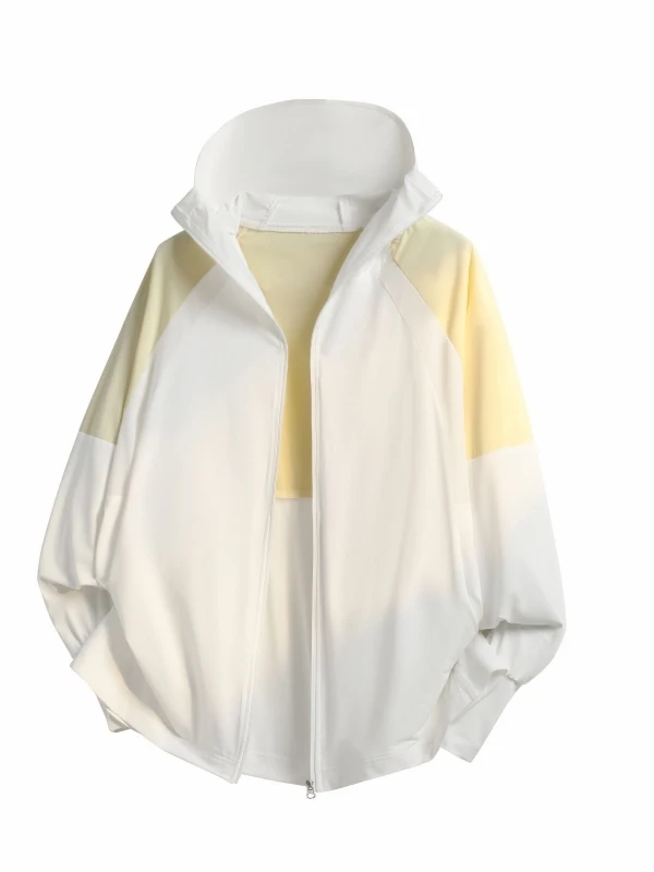

Ultra-Light Breathable Summer Men's Sun Protection Clothing Qui-Drng Hooded Splice High-End Feeling Ultra-Thin Faionabl...