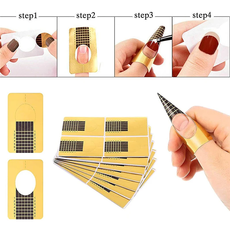 Golden Nail art paper tray rectangular light therapy crystal nail extension fishtail style nail glue finger tray