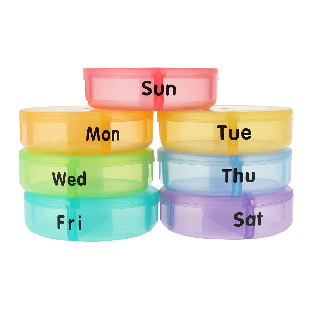 Weekly 14 Compartment Pillbox 7 Day Organizer with Am Labels Moisture Proof Plastic Medicine Storage Case for Travel Home