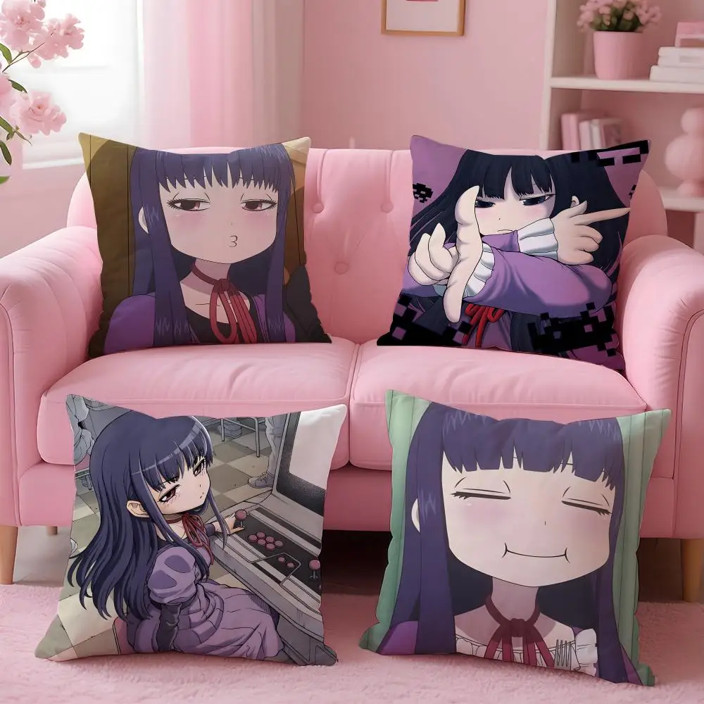 anime Hi Score Girl Cushion Cover Soft Washable Pillowcase Cushion Cover for Sofa Bed Car Travel Office Home Decor