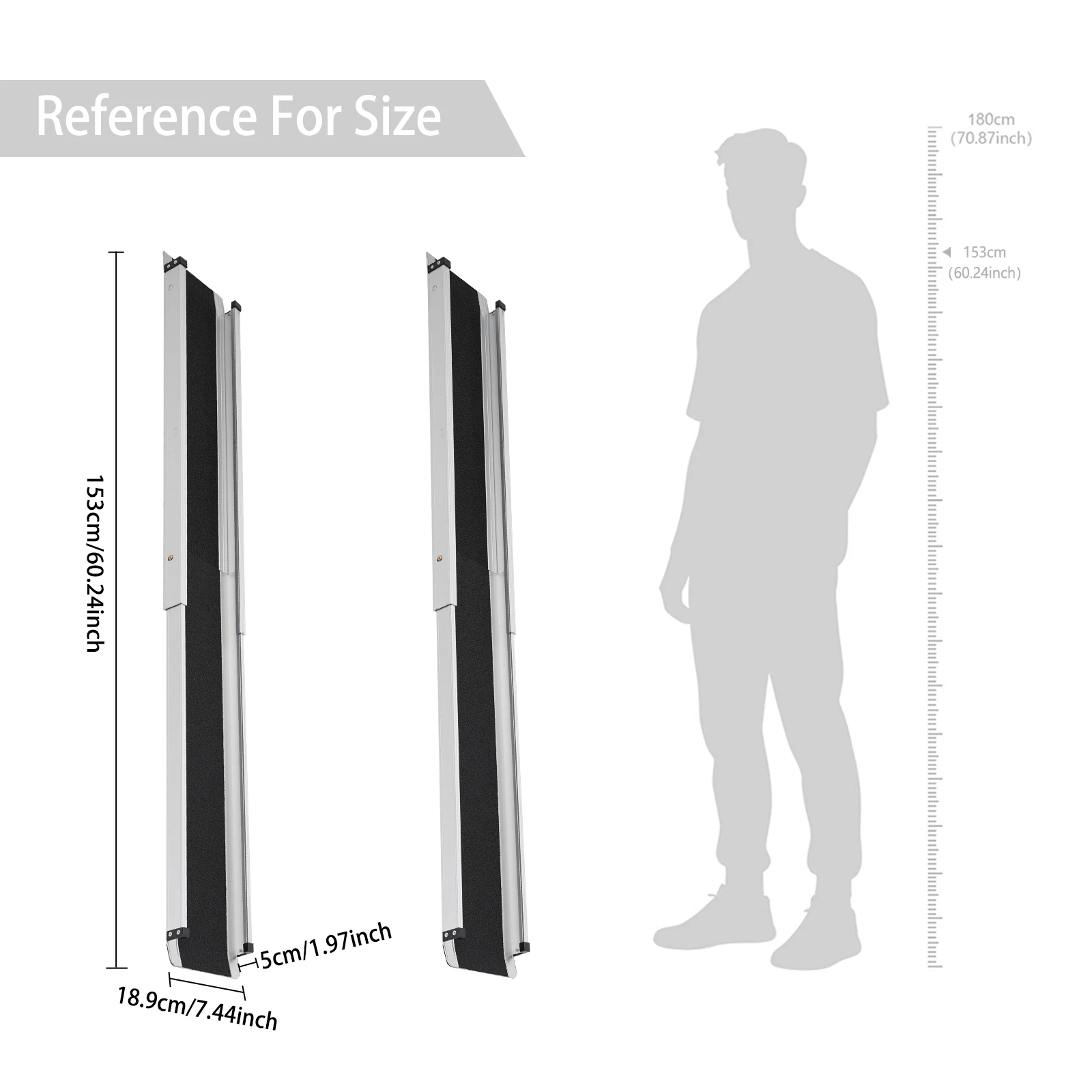 Portable Aluminum Wheelchair Threshold Ramp