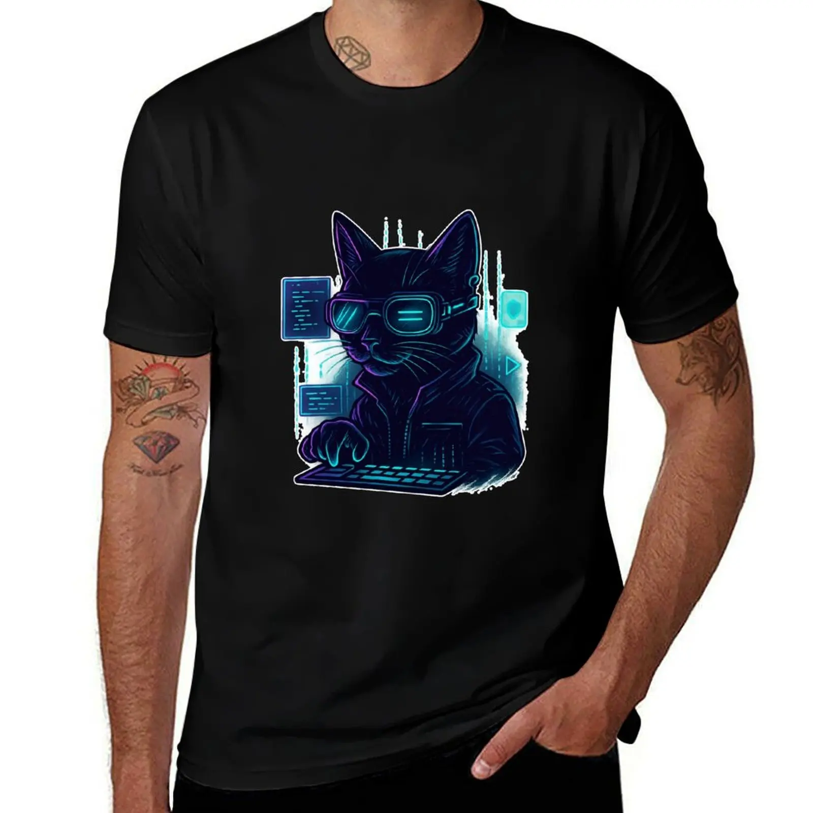 

Code Kitty - Meowtrix Mode T-Shirt summer tops tops croswit shirt man t shirts men