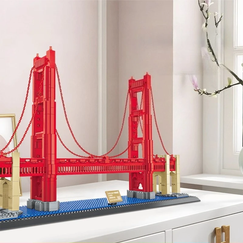 

SEMBO San Francisco Golden Gate Bridge Building Blocks Children's Creative Assembled City Building Model Educational Toy Gift