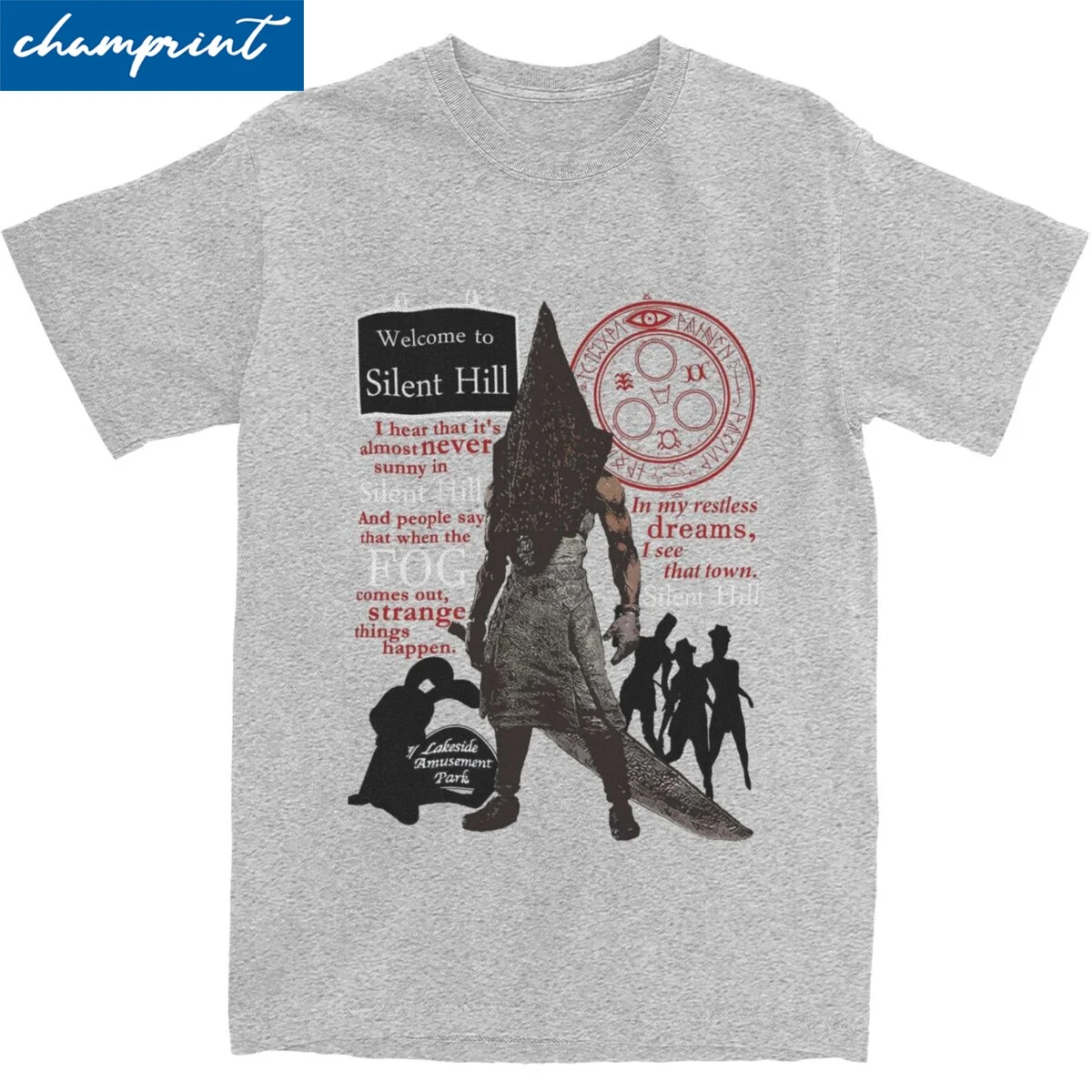 Silent Hill Pyramid Head Fog T Shirts for Men Women Cotton Casual T-Shirts Round Neck Tee Shirt Short Sleeve Clothing 4XL 5XL