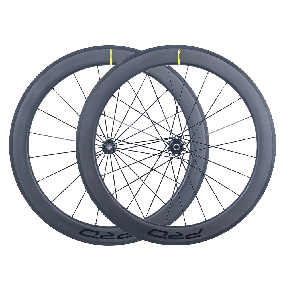 Ultraleichtes 700C Rennrad 60mm Carbon-Felgen Carbon-Nabe V-Bremse Flachspeichen-Laufradsatz – Detail 14