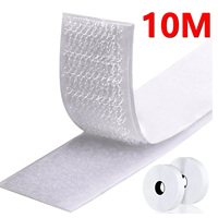 10M Magic Sticker White Strong Self-adhesive Fastener Tape Hook and Loop Nylon Sticker Tape adhesive with Glue 20/25/30/50mm