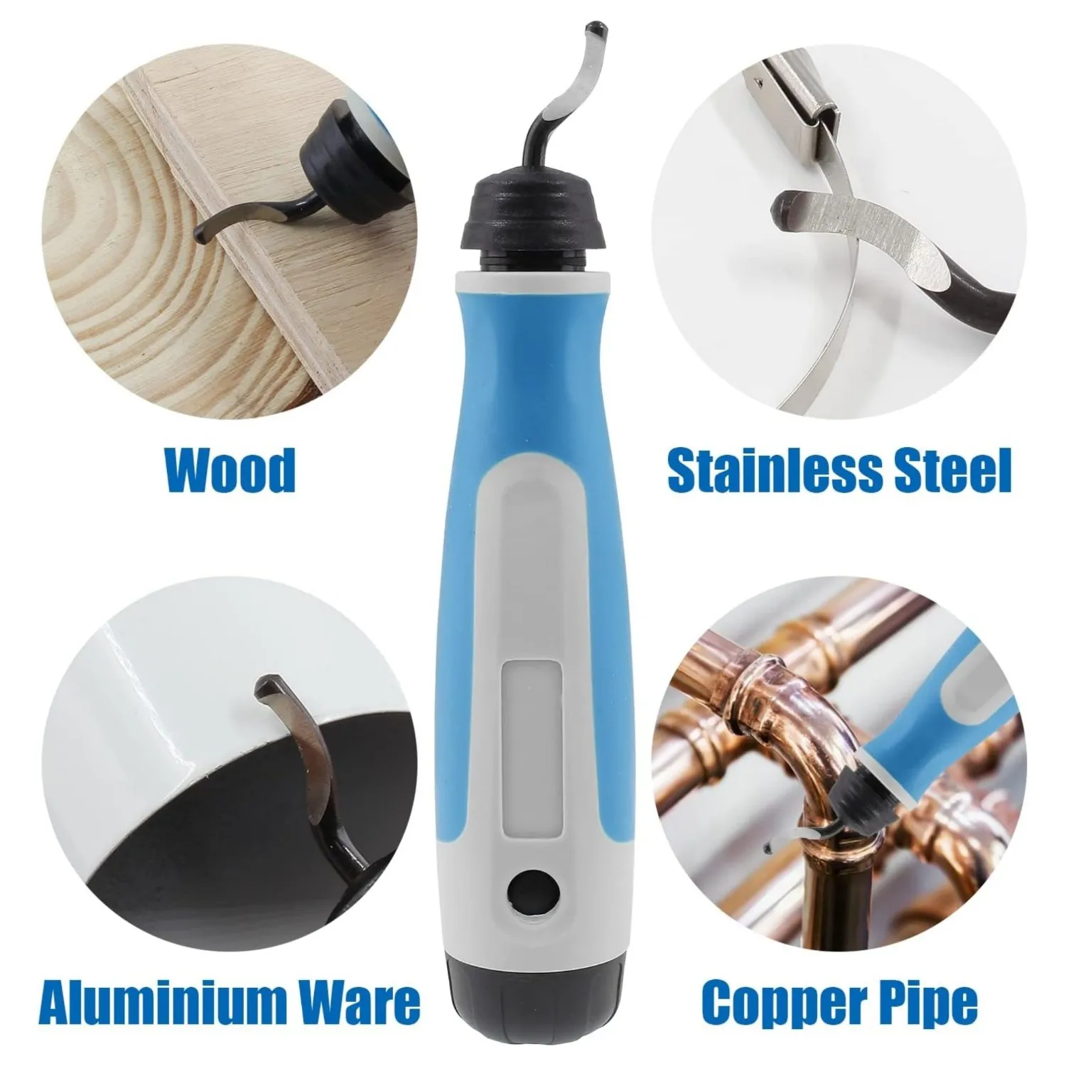Deburring Tool Set NG1000 with 15PCS High Speed Steel Swivel Blades Edge Burr Remove for Metal Resin PVC Copper Plastic 3D Print