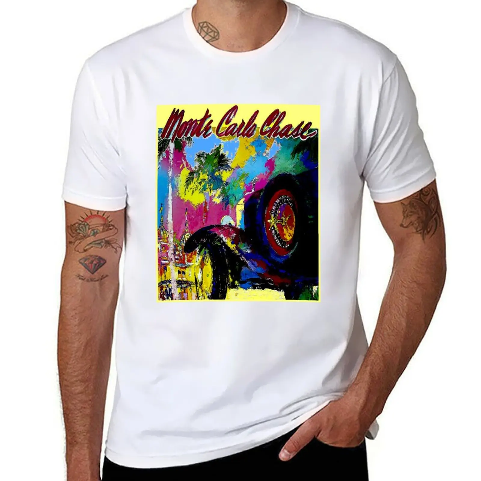 

MONTE CARLO : Vintage 1988 Chase Auto Racing Print T-Shirt mens graphic t shirts t shirt men 100% cotton luxury brand T-Shirt