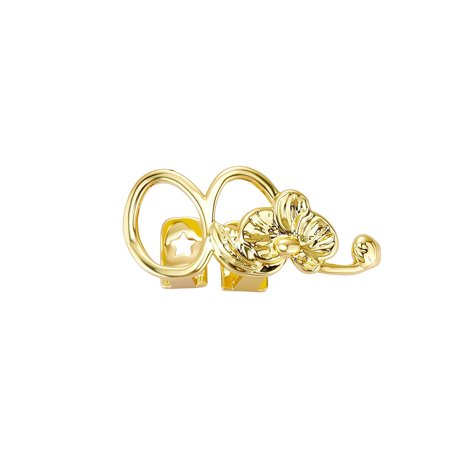 Butterfly Grillz Single Tooth Teeth Jewelry Flower Design Gold Silver Hip Hop Mouth Jewelry Streetwear Fashion Accessories