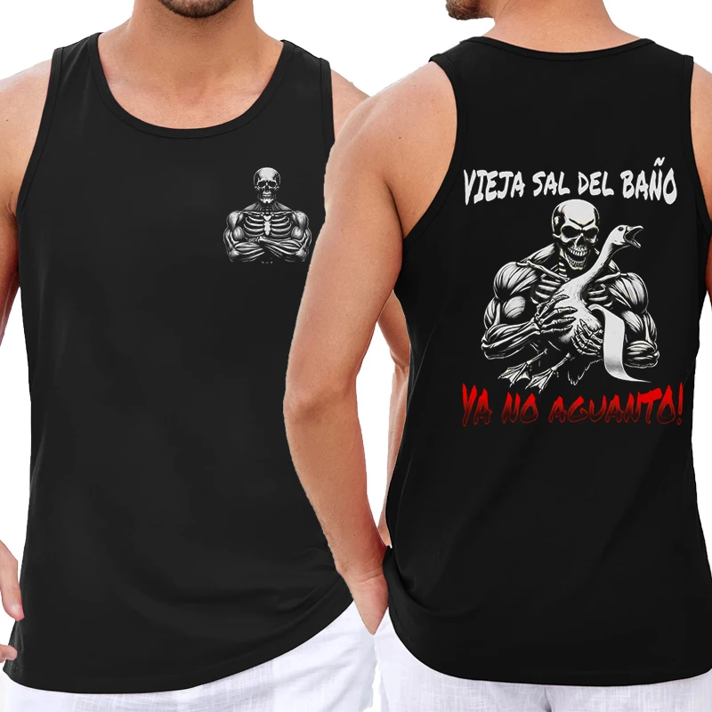 

Funny 3D Skull Printed Men's Tank Tops Casual Sleeveless Shirt Top Outdoor Fitness Sports Vest Summer Breathable Gym Man Clothes
