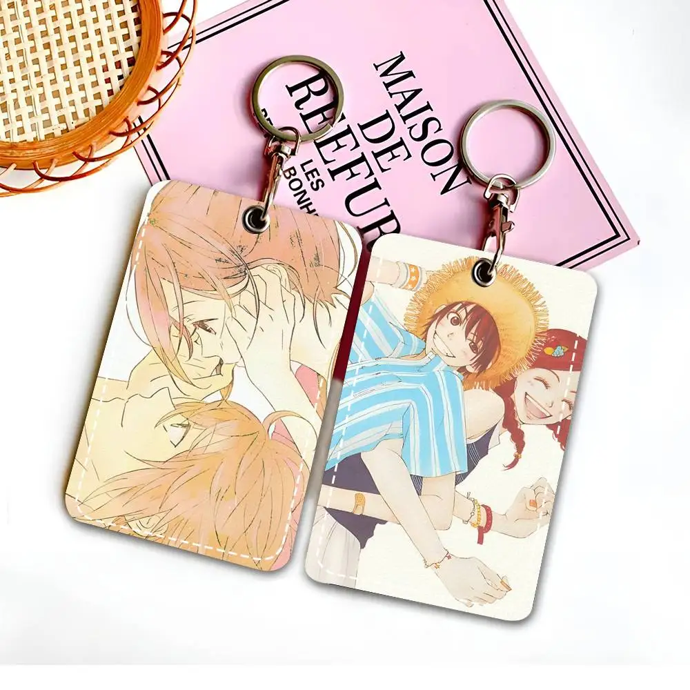 Love Anime L-Lovely Complex Manga Access Card Case Holder Keychain Key Ring Door Access Tags ID Card Case Keychain