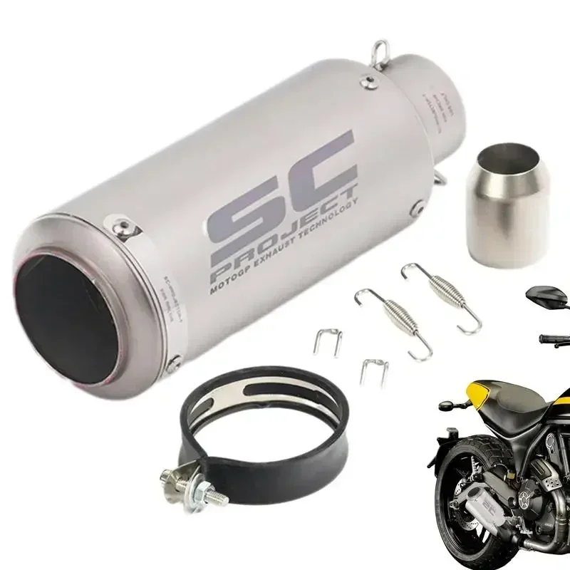 sc exhaust Steel pipe for shotguns,Slip-On Exhaust 51mm/60mm SC Exhaust Pipe Replacement For Dirt Bike Street Bike Scooter ATV