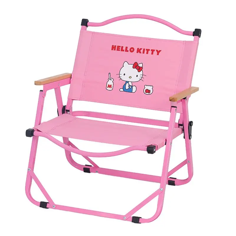 Sanrio Hello Kitty Outdoor Folding Chair Anime Cartoon Sanrio Parent Folding Chair Student Portable Stool Home Picnic Stool