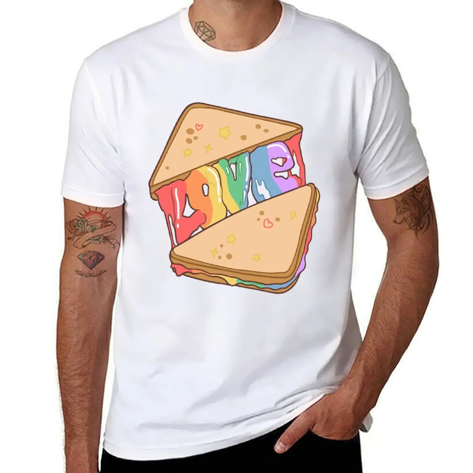 

Rainbow Pride Grilled Cheese T-Shirt Plus Size Comfort Fit Tee