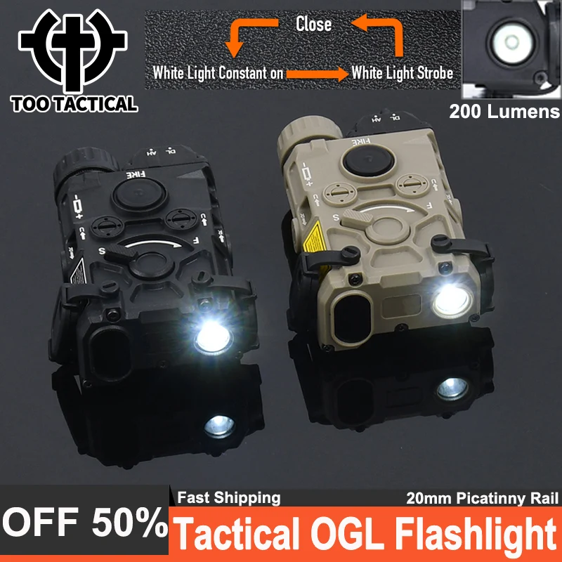 Wadsn Airsoft OGL Only White LED Illuminator Indicator Ogl Strobe Flashlight Hunting Scout Light Constant Fit 20MM Rail No Laser