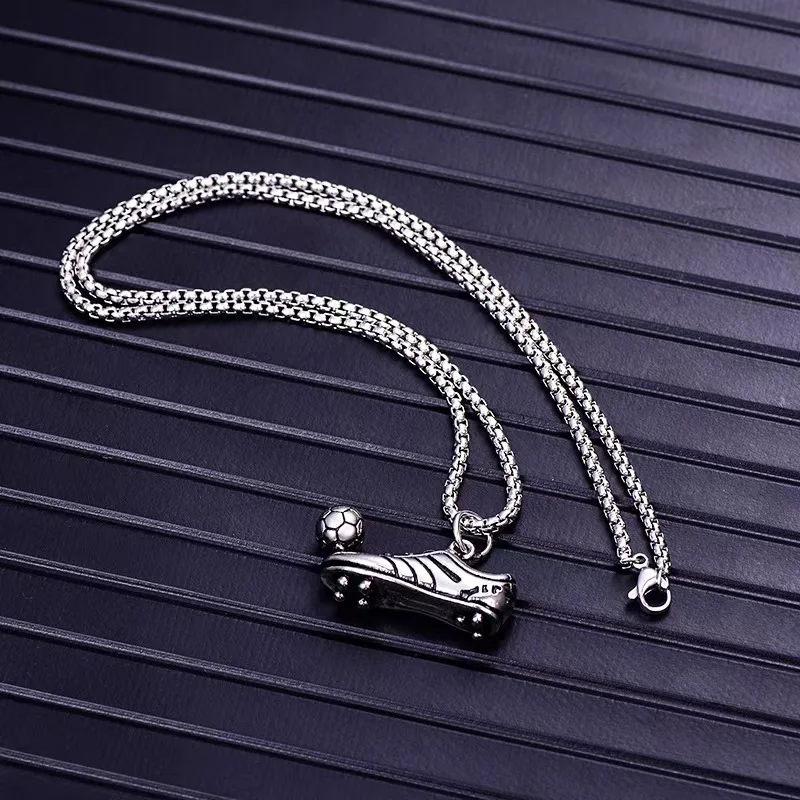 

Punk football shoe Pendant Necklace for Boy Hip hop Pendants Chain Jewelry