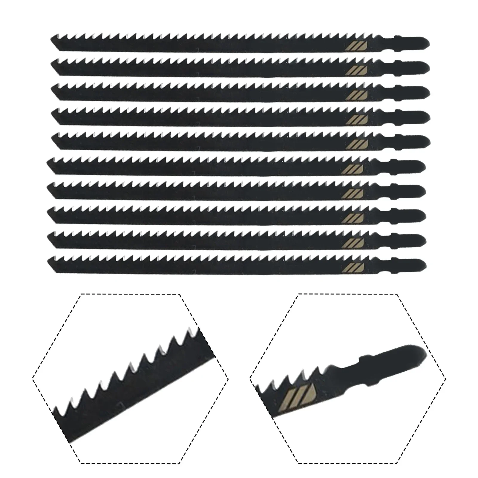 10Pcs T744D 180mm Ultra-Long Jigsaw Reciprocating Saw Blades Fast Cutting Set For Wood Plastic Metal Assorted Blades Woodworking