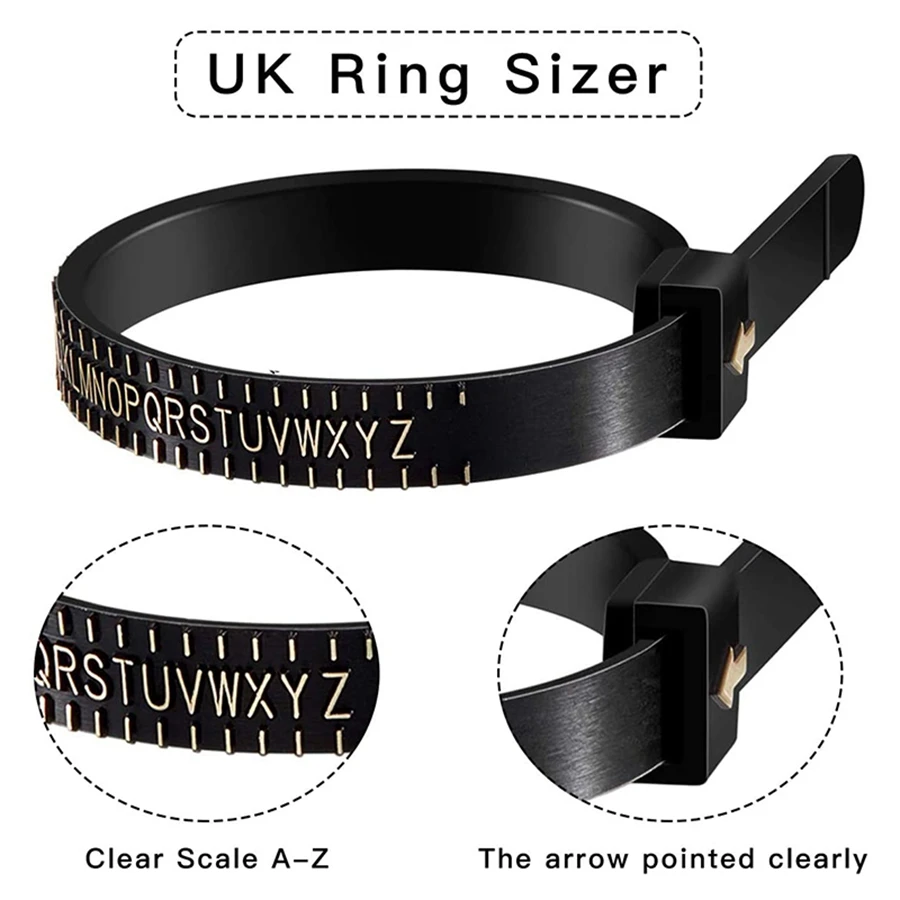 2 American English Ring Size Table Suit, Finger Measuring Band, Used for Jewelry Measurement,Suitable for Ladies