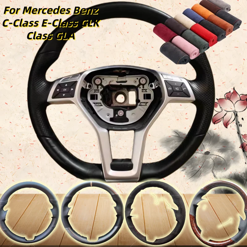 

Hand-Sewn Genuine Leather Car Steering Wheel Cover For Mercedes Benz C-Class E-Class GLK Class GLA Class Interior Accessories
