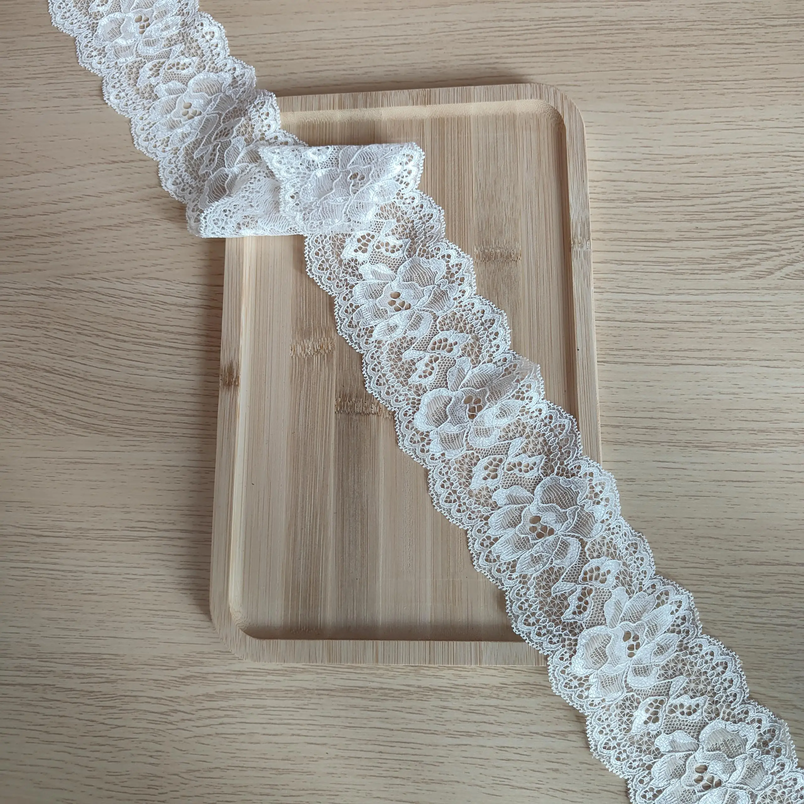 S2330-2 21-2 8cm white lace trim for underwear, Pressed Lace Clothes Sskirt Underwear Sewing Accessories