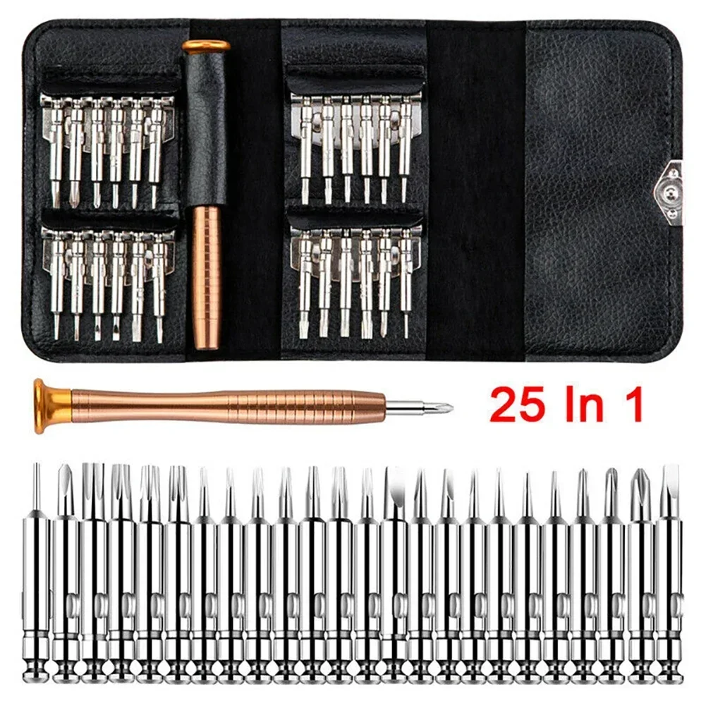 Juego de Mini destornilladores Torx Star hexagonales de precisión, 25 puntas, Kit de herramientas de reparación, uso doméstico y profesional