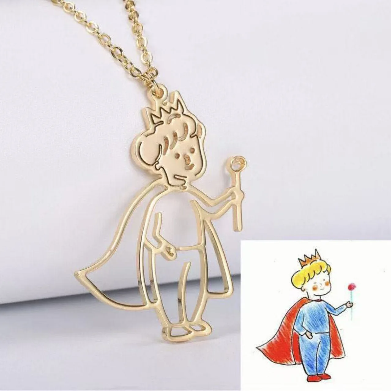 Cute Custom Children's Drawing Picture Necklace Stainless Steel Mothers Fathers Day Gift Artwork Photo Personalized Necklaces