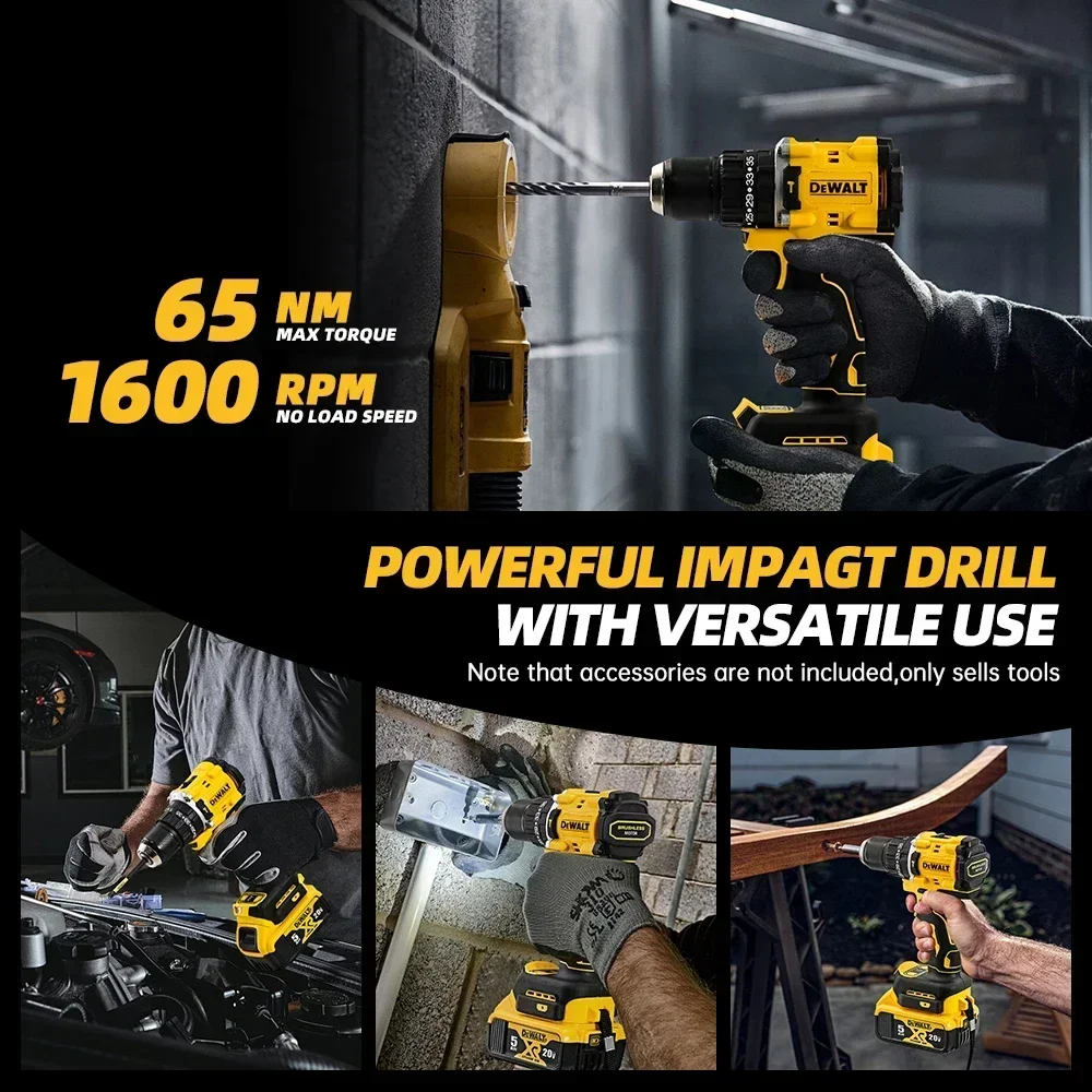 สว่านไร้สาย DeWalt 20V Brushless, ดอกสว่านขนาดกะทัดรัด หรือ ชุดเครื่องมือไขควงพร้อมแบตเตอรี่ สว่านกระแทก, เครื่องมือไฟฟ้า DCD805