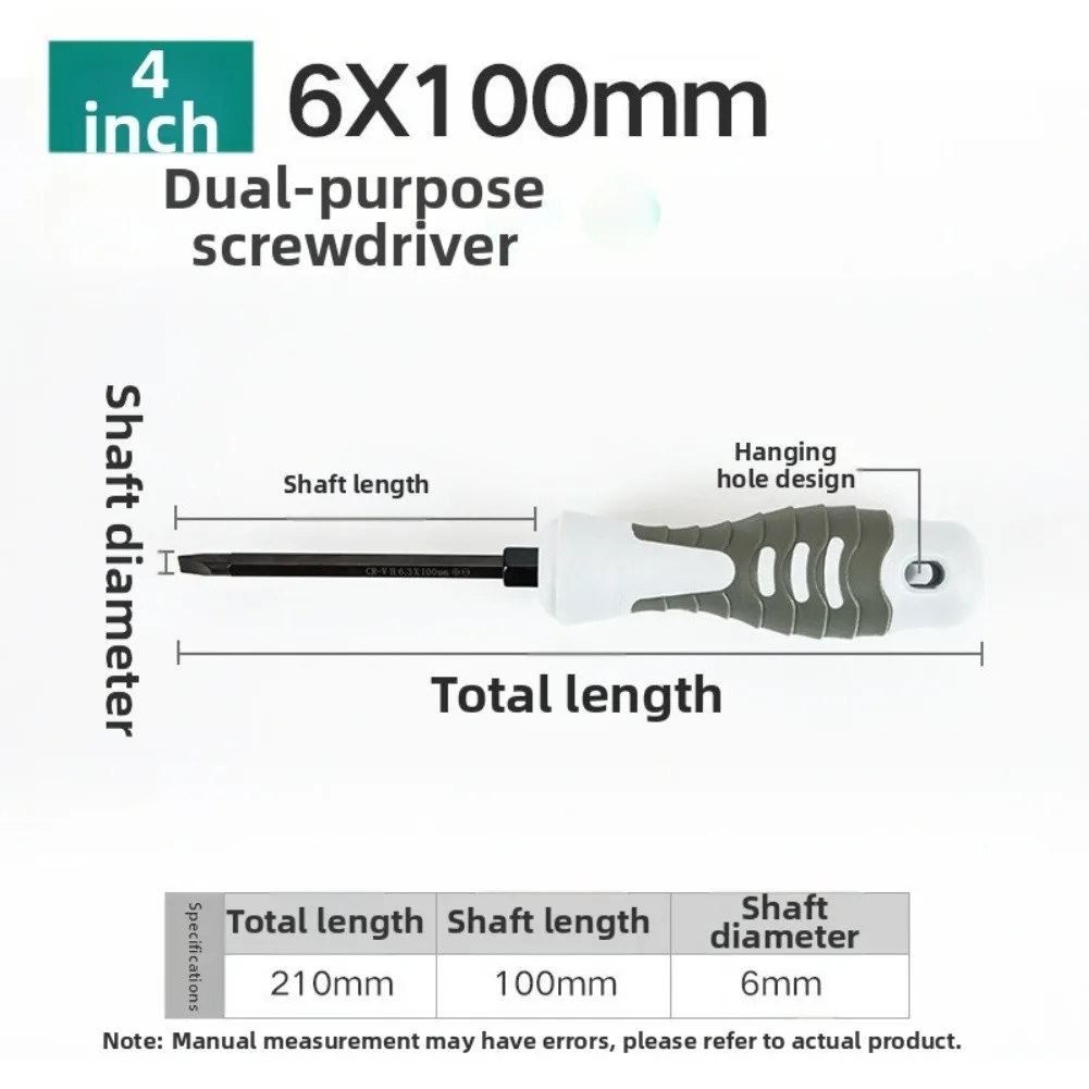 Dual Head Magnetic Screwdriver Set Alloy Steel For Phillips Flathead Anti Slip Grip For Home Repair Workshop Hand Tools Black