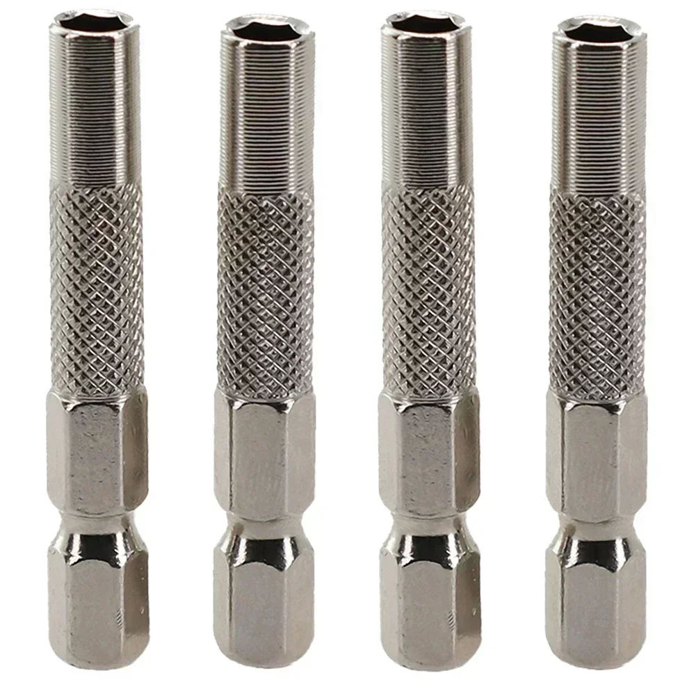 4pcs Hex Shank 6.35mm 1/4inch Hex Insert Bit Adapter To 4mm Electric Screwdriver Socket Holder Bit Adapter Magnetic Holder