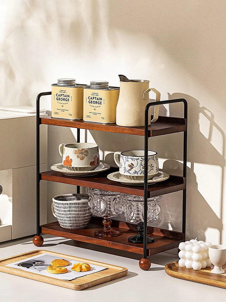 

Modern Housewife Vintage Style Wood Cup Holder Coffee Cup Storage Rack Table Desktop Organizer Farmhouse Decor