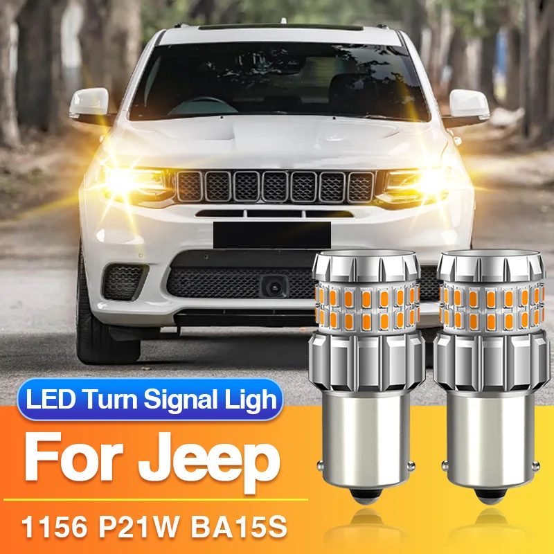 

2PCS 1156 P21W LED Turn Signal Light BA15S Blub for Jeep Grand Cherokee 2011-2021, Yellow Indicator Lamp Canbus Car Accessories