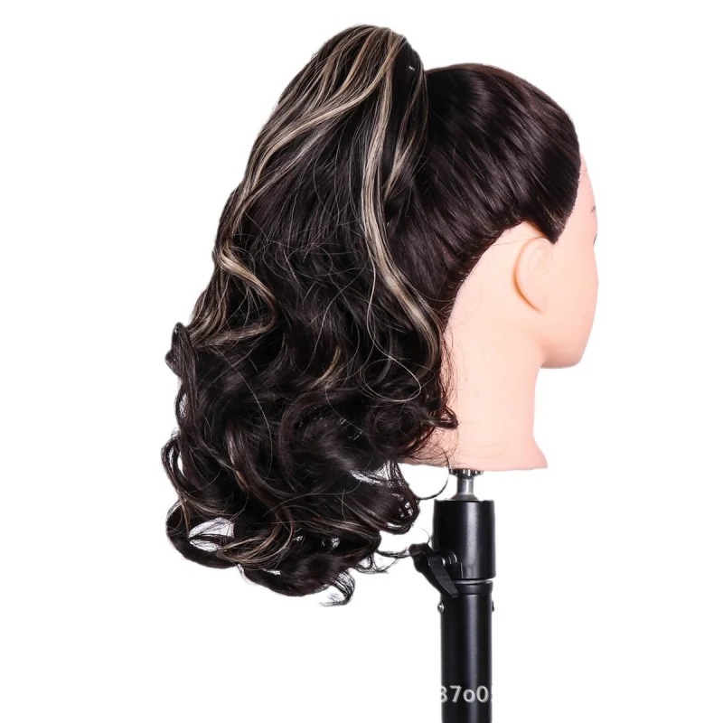 European and American Style Ponytail Wig for Women with Claw Clip Curly Hair Natural Fluffy Invisible High Ponytail Curly Hair W view 4