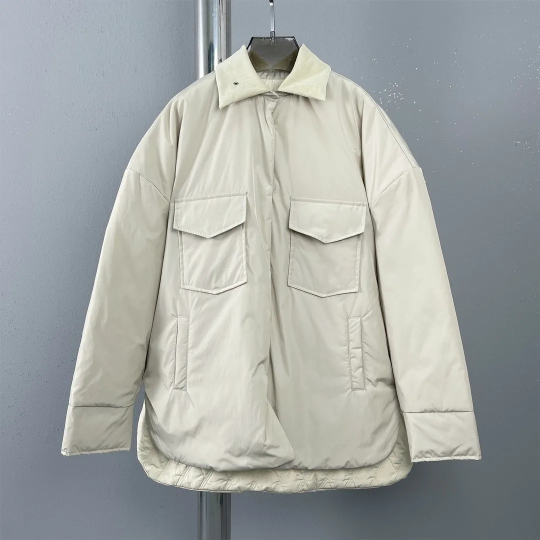 

2025 Women's Clothing Velvet patchwork shirt and jacket Winter New 1105