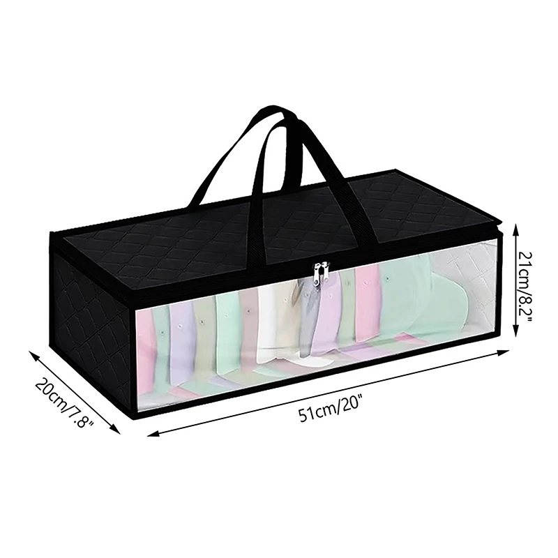 Durable Baseball Hat Organizer Hat Storage For Baseball Caps Sturdy Cap Organizer Hat Case With Carrying Handles And Dual Zipper