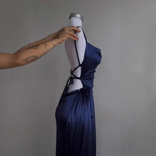 2025 Vestidos nuevos de verano Y2K, vestido Sexy con cuello Halter para mujer, vestidos elegantes a la moda para mujer, vestidos de noche para fiesta, vestidos de noche para mujer