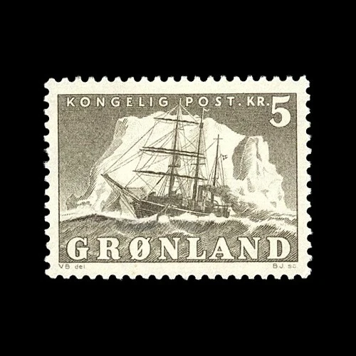 1 unidad/set de sellos postales nuevos de Groenlandia 1958, sellos postales de yate con iceberg polar MNH