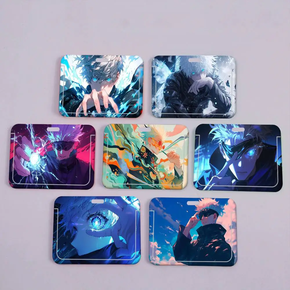Popular Porta Tarjetas de Identificación Deslizante con Ventana Transparente de Anime J-jujutsu K-kaisen Gojo Satoru (1 Pieza)