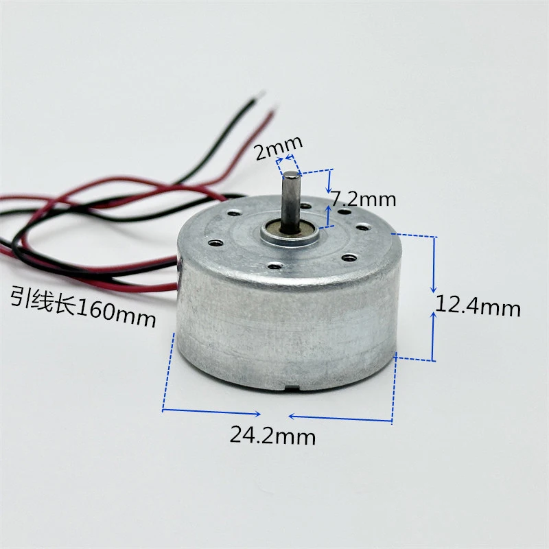 RF-300FA-12350 RF-300C Mini 300 Motor DC 1.5V 3V 5V 6V 7700RPM Micro 24mm Round Spindle Motor DIY Hobby Toy Solar Power Model