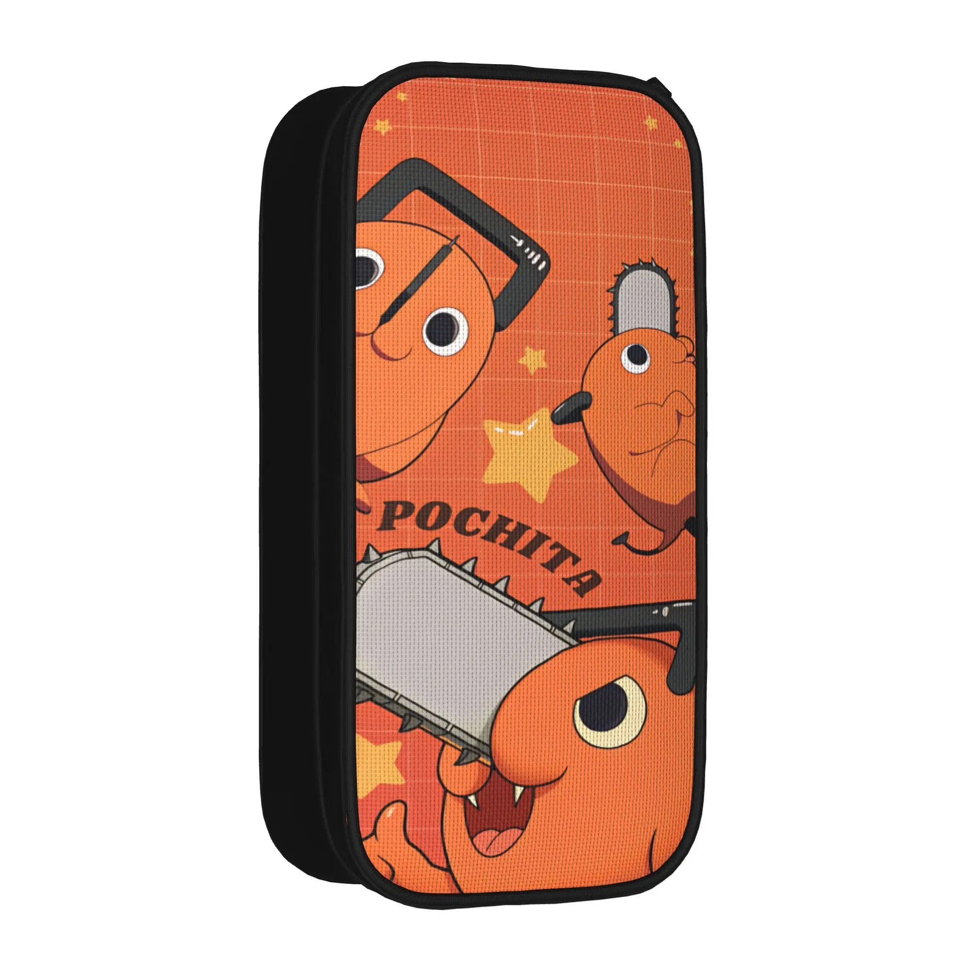 Chainsaws Man Pencil Case Pochita Back To School Pencil Cases Zipper Students Cool College Pencil Bag Stationery Organizer