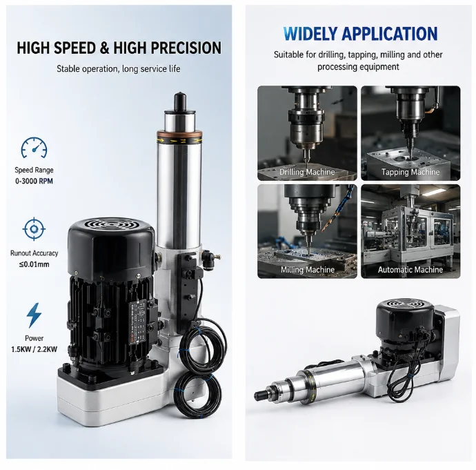 Factory Supply Drilling Spindle Unit for Rotary Table Machine in Industrial Automation Machine Drilling Power Head