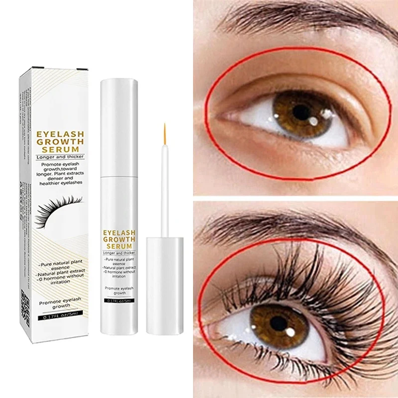 Soro de crescimento rápido dos cílios, Natural Eyelashes Enhancer, mais grosso, Sobrancelhas Lift, Fuller Lashes Care Products, 7 dias